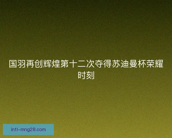 国羽再创辉煌第十二次夺得苏迪曼杯荣耀时刻